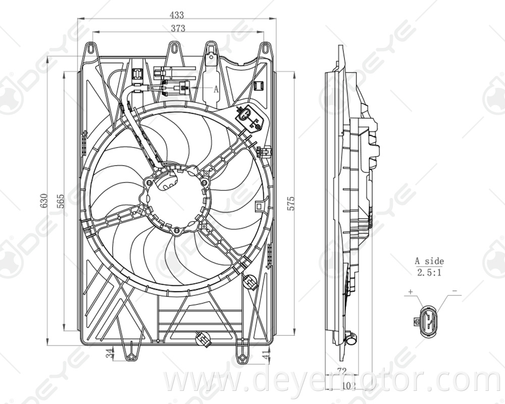 52015585 car radiator cooling fan for FIAT